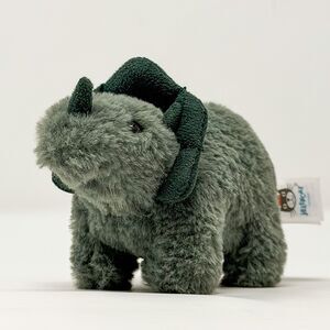 Jellycat Fossilly Triceratops Mini Plush Long Head Discontinued Rare Dinosaur